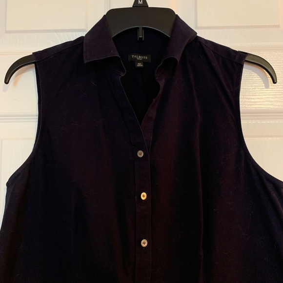 Talbots black sleeveless women’s blouse, size 10P - Picture 2 of 5